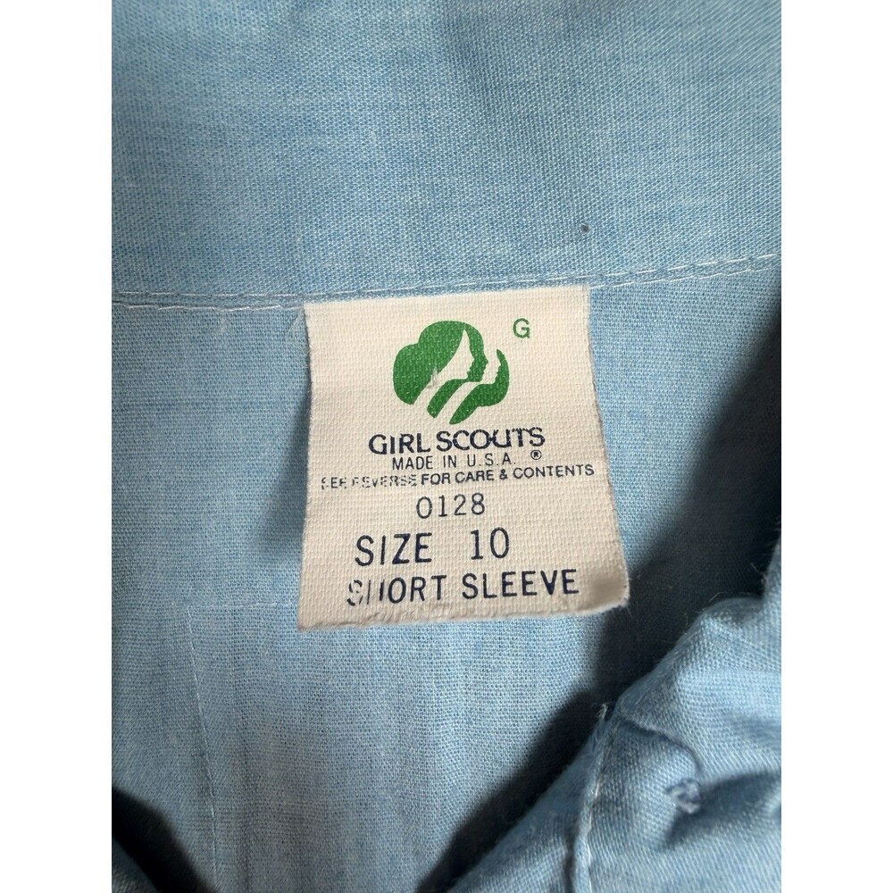 Vintage Girl Scouts Brownie Uniform Set Vest Shirt Shorts Muir Trail USA Patches - Picture 10 of 16